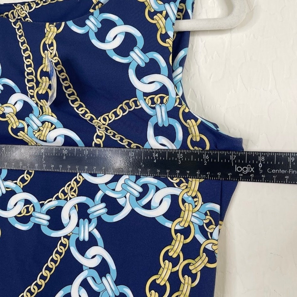 NEW J McLaughlin Catalina Cloth Chain Print Sheath‎ Dress Preppy Coastal Size M - Picture 7 of 12
